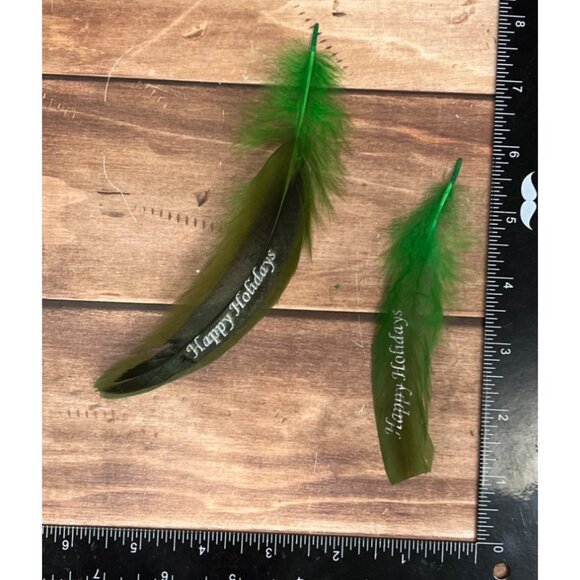 ArtMinds GREEN HAPPY HOLIDAYS Stenciled Feathers 3 PACK 279695 HOLIDAY - Picture 1 of 4